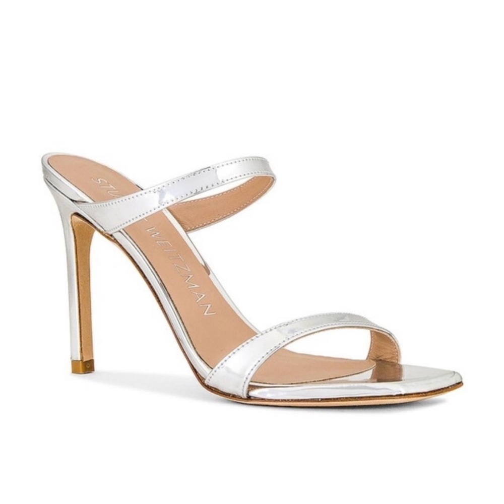 Stuart Weitzman Metallic Silver Heels